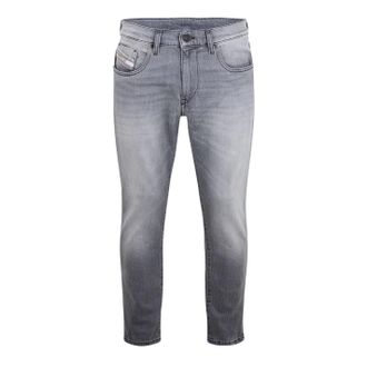 Diesel Heren Gewassen Denim 5 Pocket Straight Leg Jeans (Grijs)