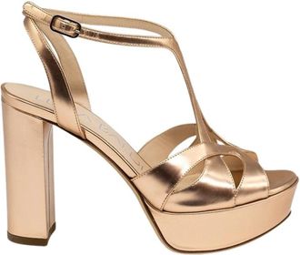 Lella Baldi High Heel Sandal - Dames - Sandalen met hakken - Bruin - 37 1/2 EU - Leer - Schoenen
