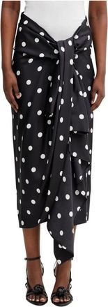 Sportmax Spxgentile Midi Rok - Dames - Midirokken - Zwart - M - Satijn - Rokken