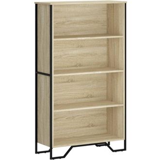 vidaXL Bookcase Sonoma Oak 80x31x137.5 cm Engineered Wood Vidaxl