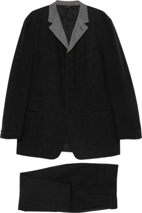 Romeo Gigli 1990s pak met contrasterende revers - Zwart