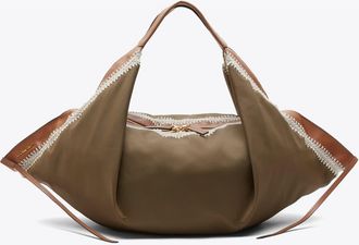 3.1 Phillip Lim Nylon Luna Bag with Contrast Stitch in Mushroom at Nordstrom