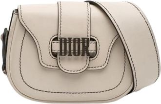 Dior Pre-owned D Fence Saddle - Dames - Vintage Schoudertas - Wit - ONE Size - Leer - Vintage