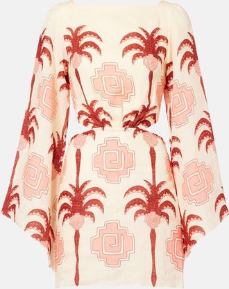 Johanna Ortiz Abito corto in lino con cut-out