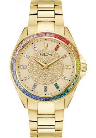 Bulova 97A179 Mens Crystal Phantom Watch - Gold - One Size