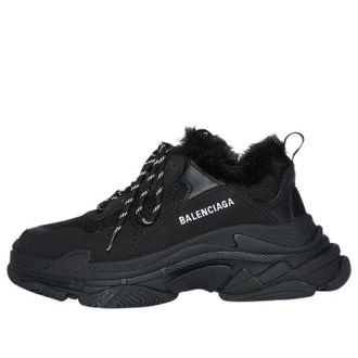 Balenciaga Triple S Sneaker Faux Fur Black 668563W3CQ51000