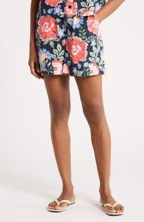 Ellen Tracy Floral Drawstring Shorts in Navy Summer Bloom at Nordstrom Rack, Size X-Small