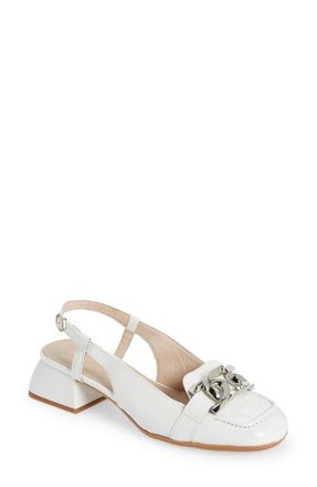 Wonders Chain Detail Slingback Pump in White Patent at Nordstrom, Size 6.5-7Us