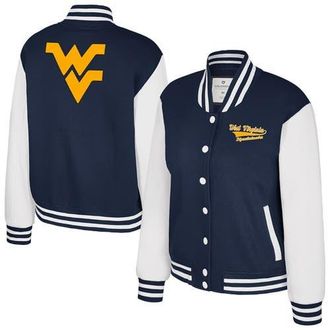 Colosseum Womens Colosseum Navy West Virginia Mountaineers French Baguette Full Snap Fleece Jacket at Nordstrom, Size X-Large