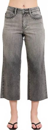 Judy Blue Wide Leg Capris Jeans In Gray