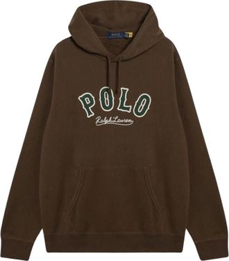 Polo Ralph Lauren De RL Fleece Western-Logo Hoodie - Heren - Hoodies - Bruin - XL - Katoen - Hoodies & sweatvesten