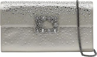 Roger Vivier Envelope Snow Hotfix Flower Strass - Dames - Schoudertassen - Grijs - ONE Size - Tassen