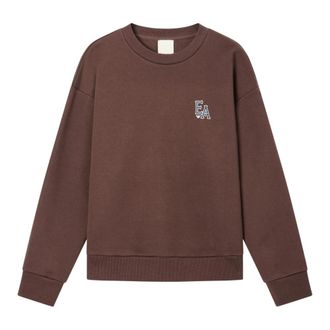 Emporio Armani Jersey Sweatshirt met Eagle Club ASV Print - Dames - Sweatshirts - Bruin - S - Katoen - Hoodies & sweatvesten