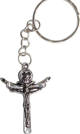 Generic Jesus Christ Keyring Silver Cross Keychain Gift Christian Holy Crucifix God Key Chain Ring Church Belief Accessory Christianity Religion Pendant Charm