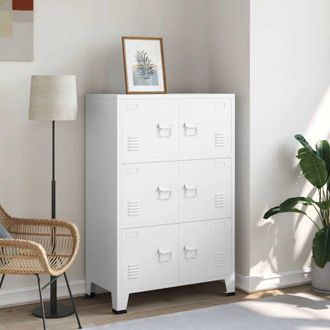 vidaXL Armadio Classificatore Industriale Bianco 75x40x115 cm Metallo - Vidaxl