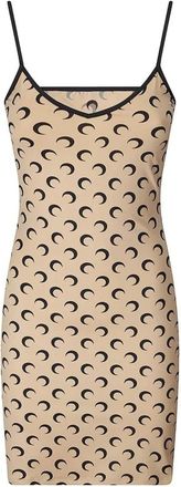 Marine Serre Short Dresses, female, Beige, Size: XS Dress