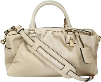 Loewe Pre-owned Handbags, female, Beige, Size: ONE SIZE Pre-owned Fabric Handbag