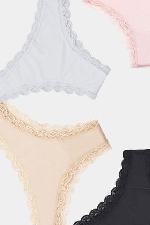 Stripe and Stare Brazilian Four Pack in Sand Essentials at Nordstrom, Size X-Small