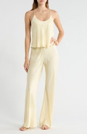 Lunya Washable Silk Bias Cut Cami Pajamas in French Butter at Nordstrom, Size X-Large