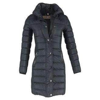 Burberry Pre-owned Womens Single-Breasted Down Coat wit Pockets in Black Polyamide Nylon - Size 4 UK