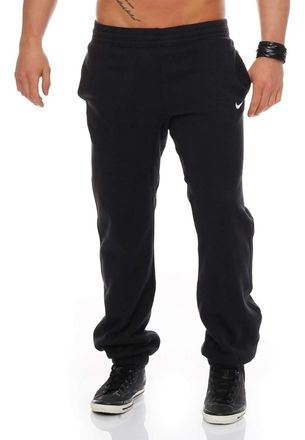 Nike Heren Club Swoosh Cuff Joggingbroek in zwart