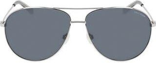 Cole Haan 61mm Aviator Sunglasses in Shiny Silver at Nordstrom Rack