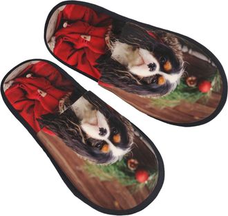 Generic Home Slipper Cavalier King Charles Spaniel Dog Warm Slipper Breathable House Shoes Comfortable Scuff Slippers For Bedroom Hotel Winter M