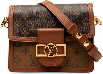 Louis Vuitton Borsa a tracolla Dauphine mini con monogramma Reverse 2020 - Marrone