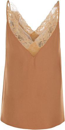 Forte_Forte Womens Sleeveless V-Neck Top Pink Acetate Tops