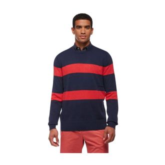 Brooks Brothers Terry Gestreept Katoenen Trui - Heren - Truien - Blauw - Maat: XS Katoen