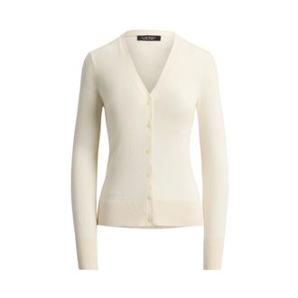 Ralph Lauren Truien & Vesten, Dames, Beige, M, Katoen, Katoenen Blend Vest