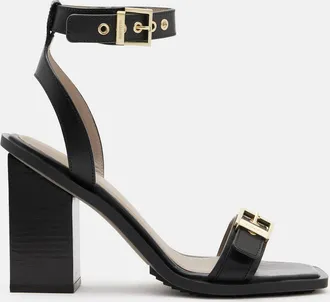 AllSaints Cow Leather Pamela Leather Heel Sandals, Size: UK 8/US 11/EU 41