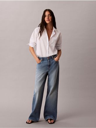 Calvin Klein Jeans Calvin Klein Womens Low Rise Baggy Jeans - Blue - 24W x RL
