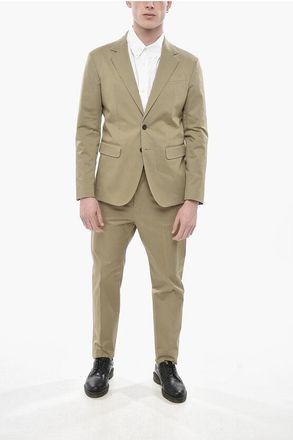 Dsquared2 Slim-Fit Stretch Cotton Suit With Flap Pockets size 48