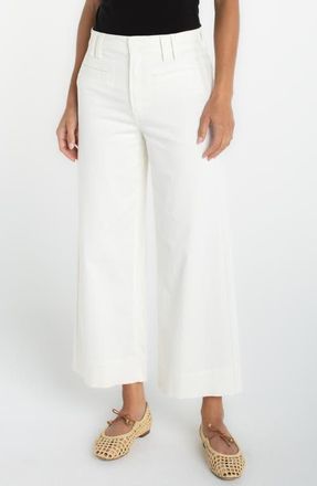 Liverpool High Waist Crop Wide Leg Pants in Whipped Cream at Nordstrom, Size 2