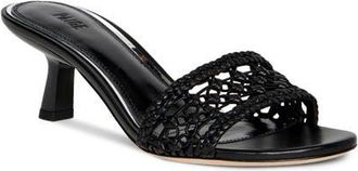 Paige Fallyn Woven Kitten Heel Slide Sandal in Black at Nordstrom, Size 6.5