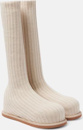 Amina Muaddi Veneda 15 knee-high sock boots