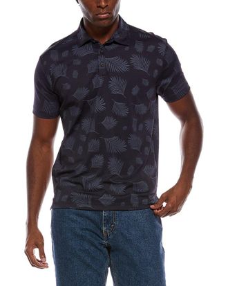 Vintage 1946 Two Tone Floral Printed Pique Polo Shirt
