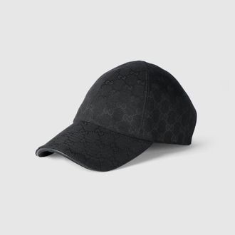 Gucci GG Cotton Canvas Baseball Hat, Black