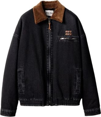 Miu Miu black denim blouson jacket