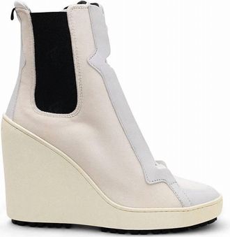 Hogan Womens Lace-Up Wedge Ankle Boots In Neutrals