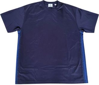 Burberry TB Striped Navy Blue Cotton T-Shirt Size S