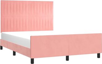 vidaXL Estructura De Cama Sin Colch&oacute;n Terciopelo Rosa 140x200 Cm Vidaxl