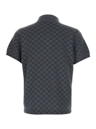 Gucci Mens Polo Shirt Wool-Silk Grey Wool And Silk T-Shirts Polos