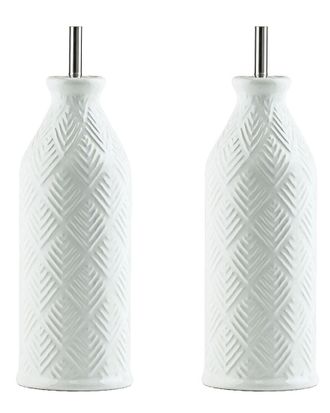 10 Strawberry Street Embossed Marquis Oil & Vinegar Cruet Set