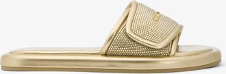 Michael Kors Suki Embellished Metallic Slide Sandal