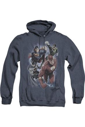 Gildan Justice League of America Storm Chasers Adult Heather Hoodie / Hooded Sweatshirt