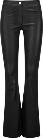 Arma Mud Brown Lizard Leren Broek Izzy - Dames - Wijde Broeken - Zwart - M - Broeken