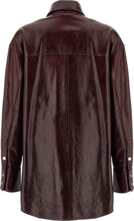 Sportmax Womens Bordeaux Lamb Leather Blouse