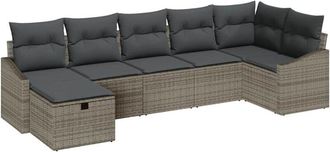 vidaXL Sofa Set with Cushion 8 pcs Poly Rattan vidaXL